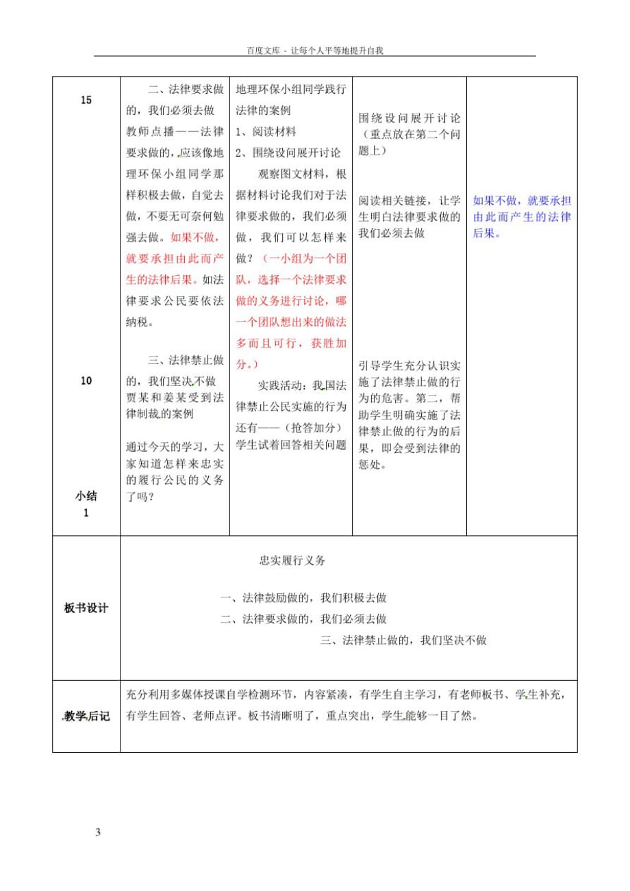 八年级政治下册第一单元权利义务伴我行第二课我们应尽的义务第2框忠实履行义务教案新人教版_第3页