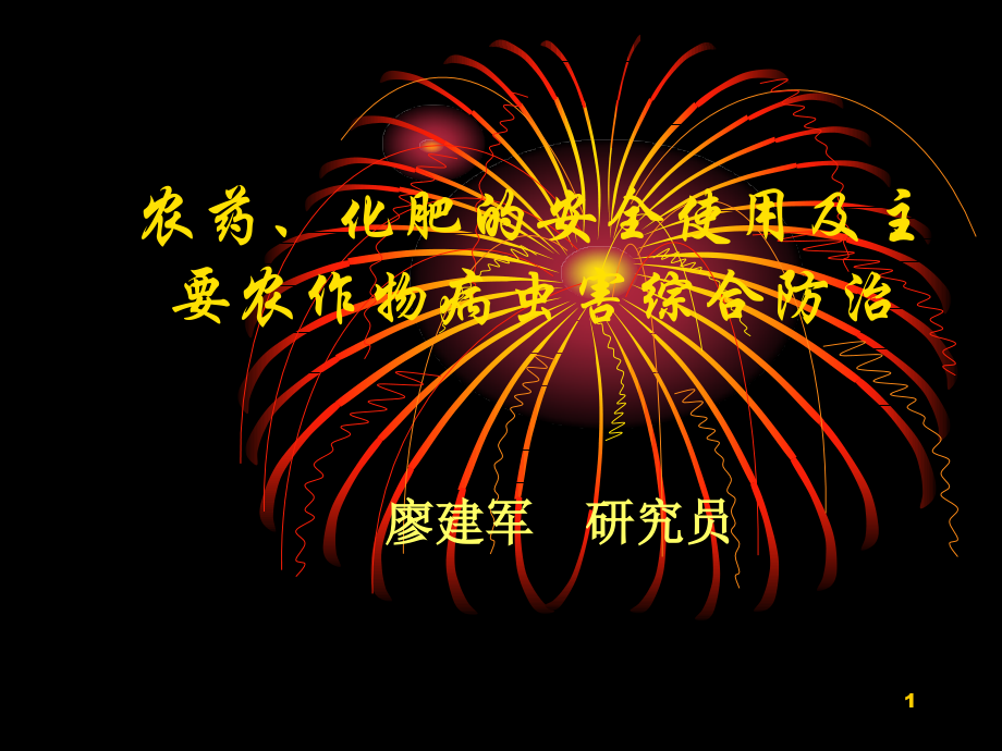 农药、化肥的安全使用及主要农作物病虫害综合防治演示课件_第1页