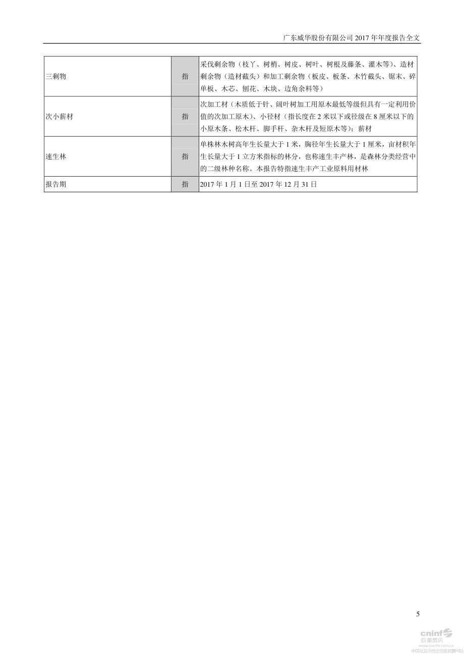 威华股份公司：2017年年度报告_第5页