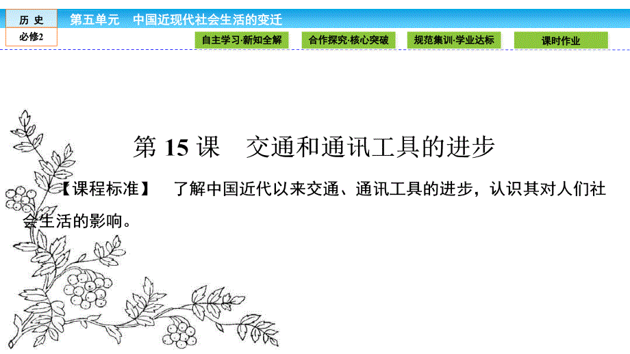 2016-2017学年（人教版）高中历史必修2课件第五单元 中国近现代社会生活的变迁_第1页