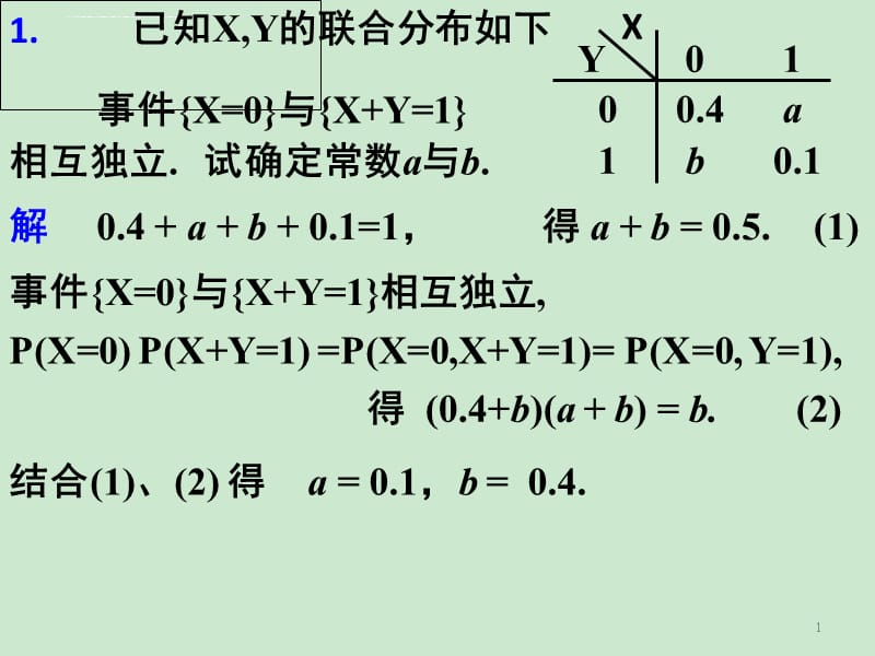 (多维随机变量及其分布)习题课ppt课件_第1页