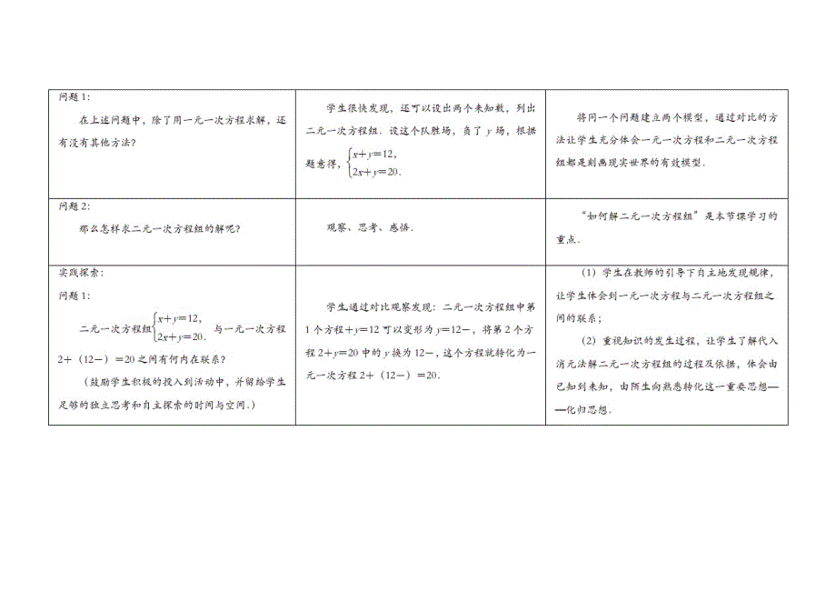 苏科初中数学七年级下册《10.3解二元一次方程组》教案(1)_第2页