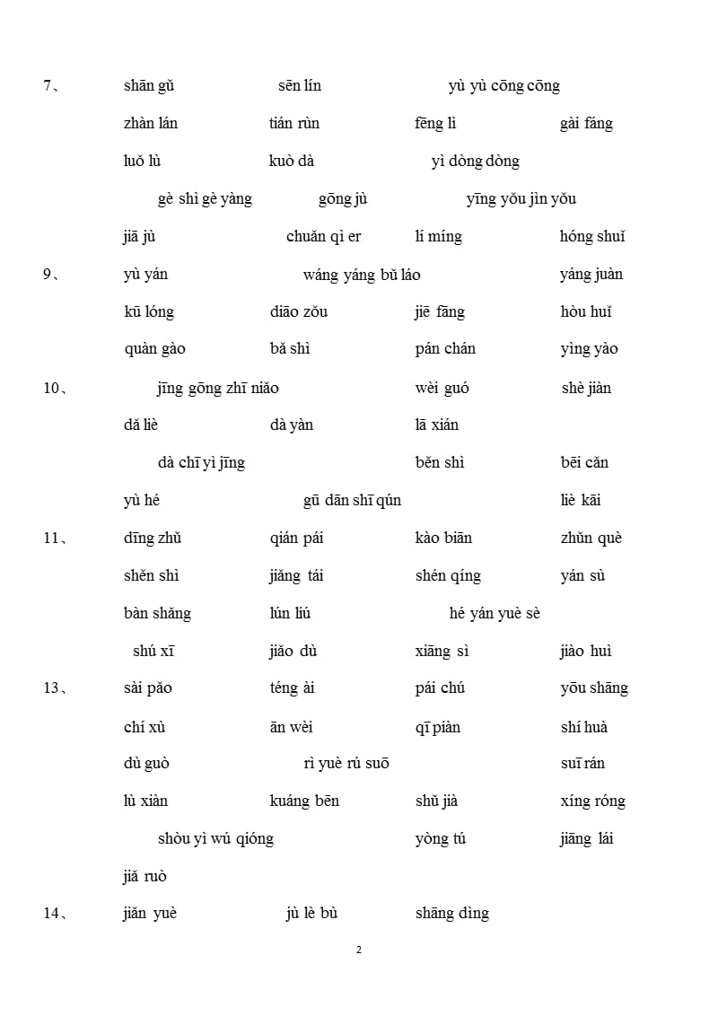 人教版小学语文三年级下册词语表(纯拼音)（2020年10月整理）.pptx_第2页