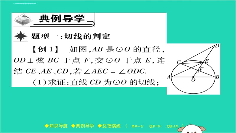 2018春九年级数学下册第27章《圆》27.2.3切线(一)习题课件(新版)华东师大版_第3页