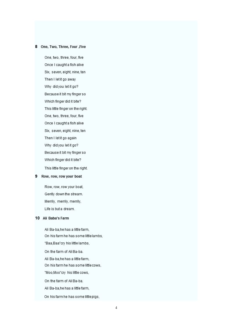 经典欧美英文儿歌歌词25首（2020年10月整理）.pptx_第4页