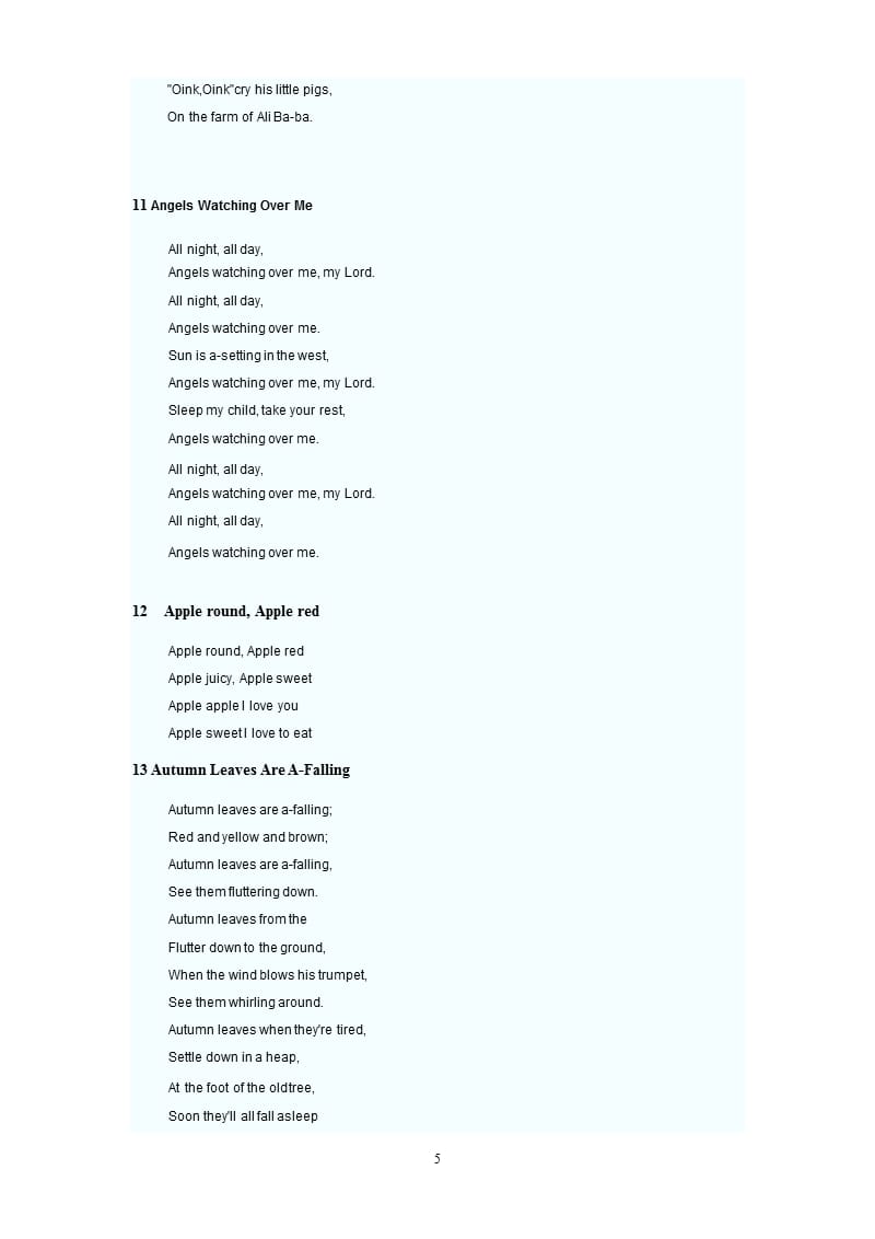 经典欧美英文儿歌歌词25首（2020年10月整理）.pptx_第5页