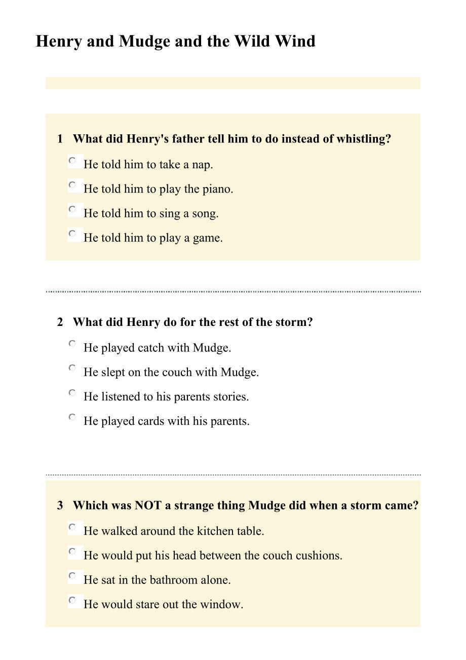 12-Henry and Mudge and the Wild Wind （quiz有答案）_第1页