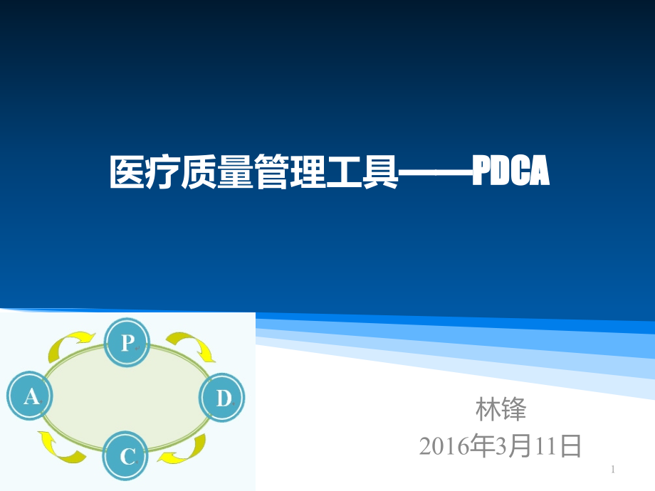 医疗质量管理工具pdca演示课件_第1页