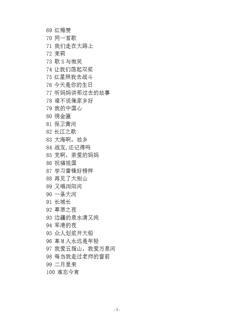 经典红歌老歌100首歌曲曲目（2020年10月整理）.pptx_第3页