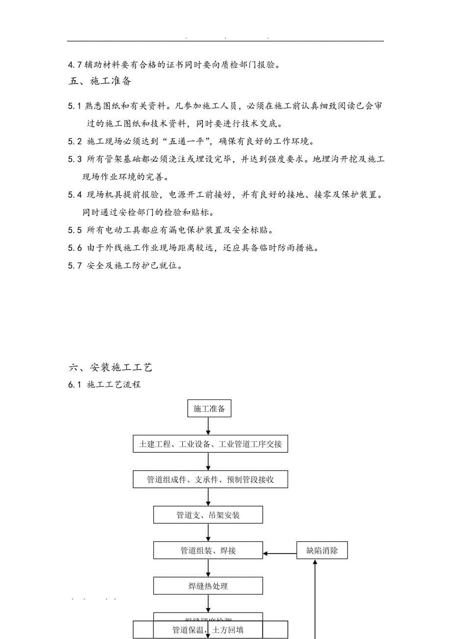 地埋蒸汽管道工程施工组织设计方案(扬州扬子)概要_第5页