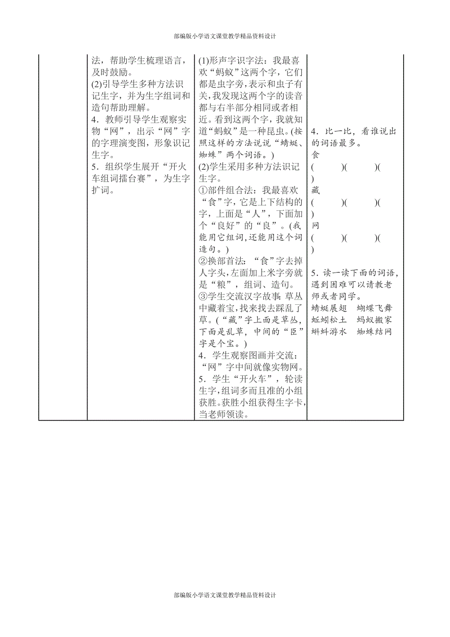 5.【表格式导学案】新编新人教版一年级下册语文第5单元导学案_第2页