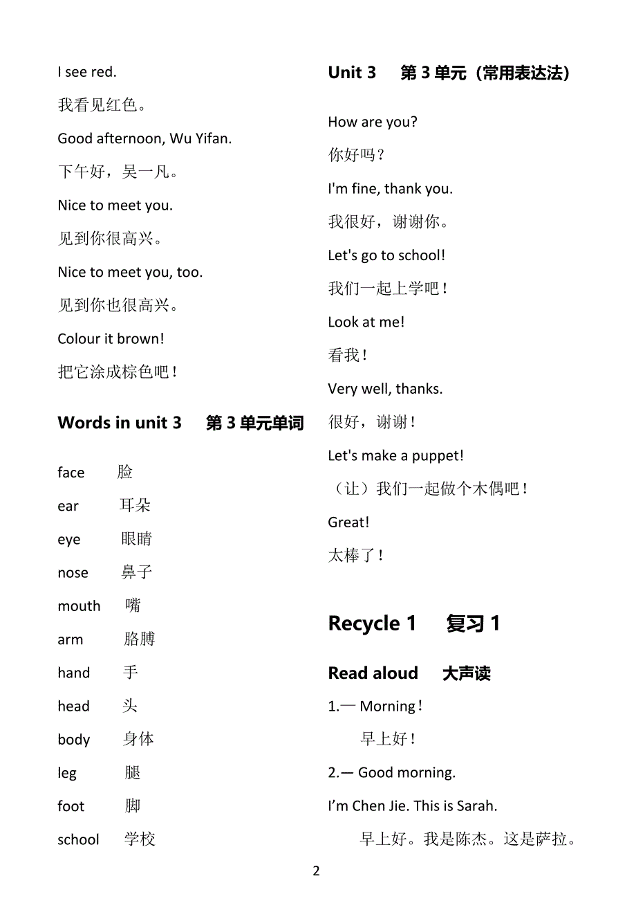 三年级起点英语上复习--修订编选_第2页