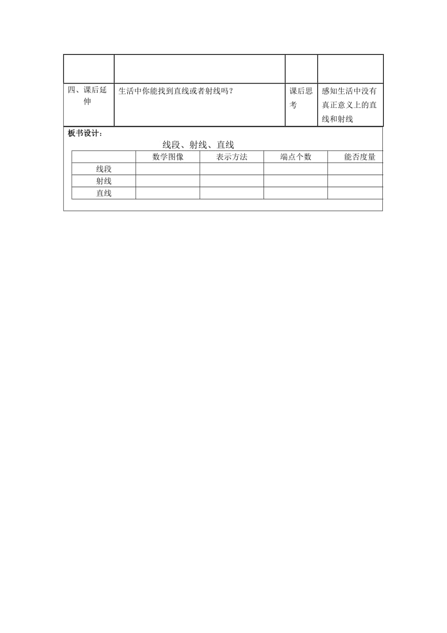 四年级上册数学教案-5.2 几何小实践（线段射线直线）▏沪教版(24)_第4页