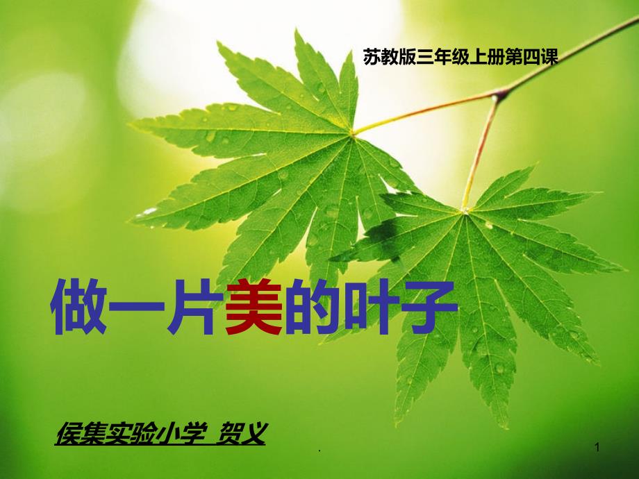 做一片美丽的叶子PPT课件_第1页