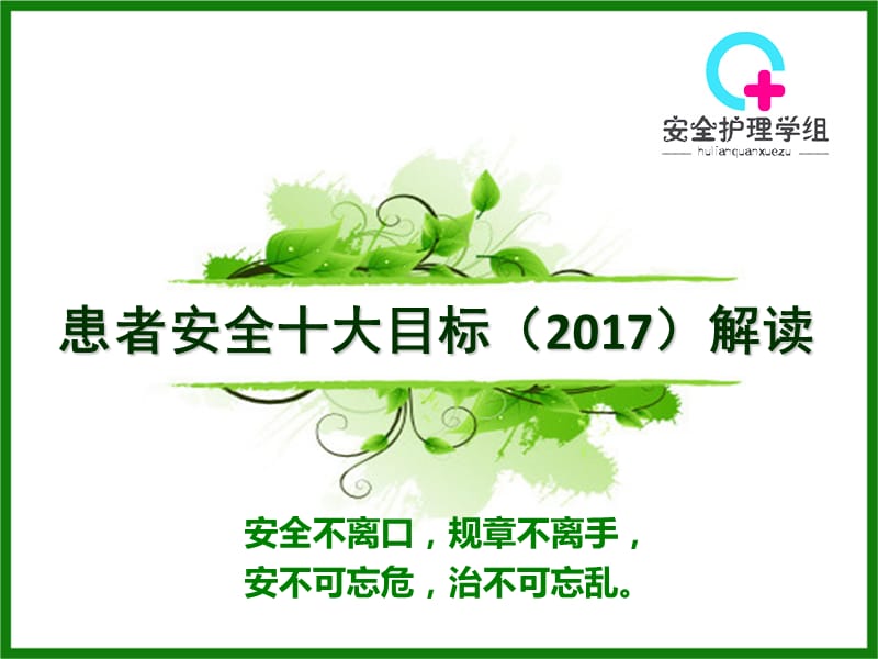 {精品}患者安全十大目标2017_第1页