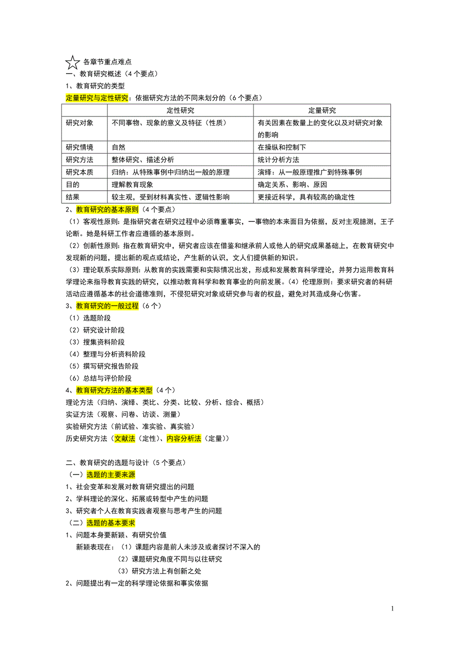 教育研究方法知识点重点--修订编选_第1页