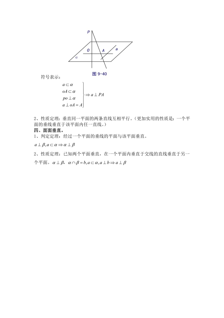 线面、面面平行和垂直的八大定理-平面八大定理-修订编选_第2页