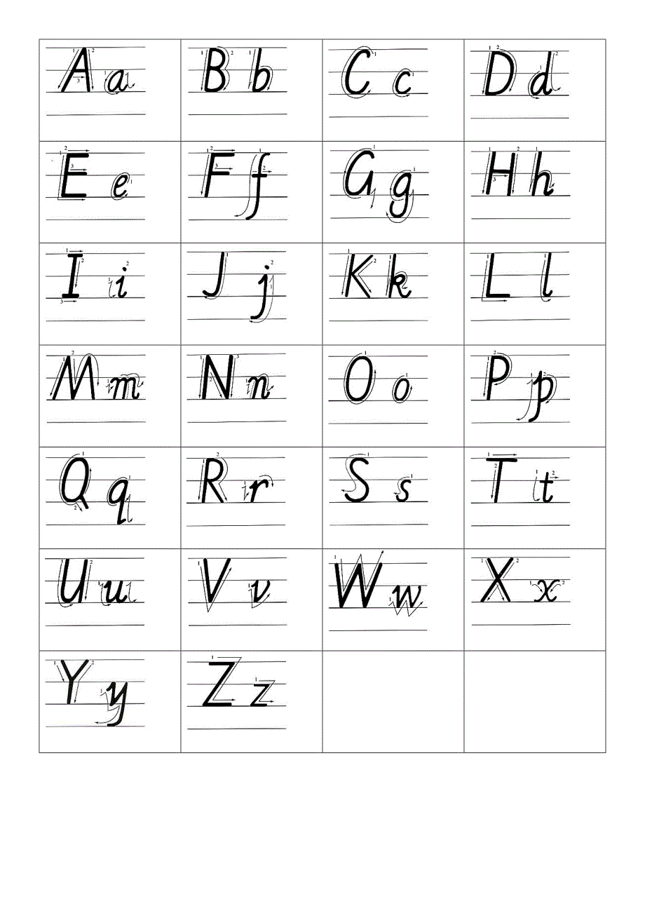小学 三年级 英语 26 英文字母 手写体 描红 字帖 有笔顺 可仿写6584-修订编选_第1页