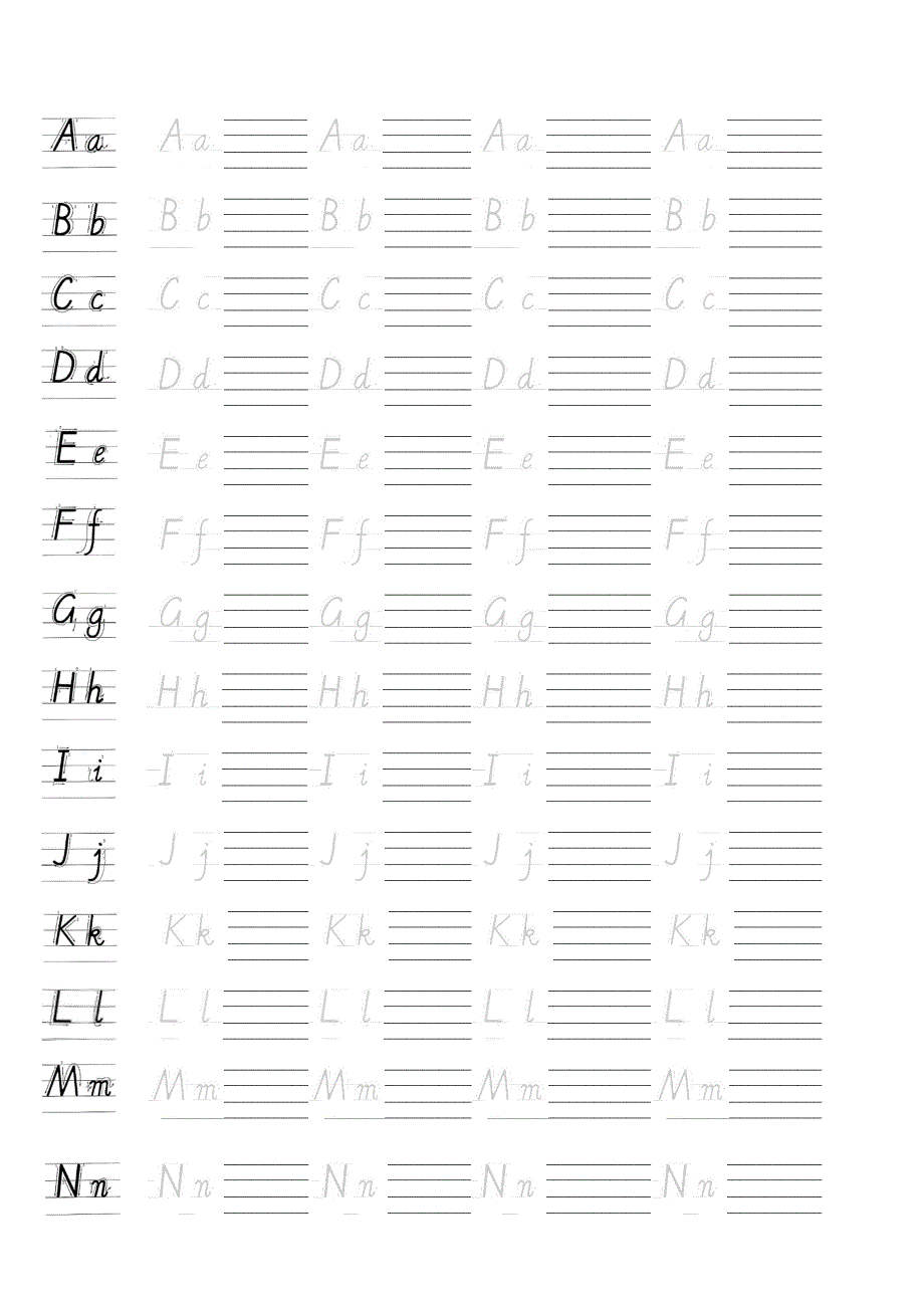 小学 三年级 英语 26 英文字母 手写体 描红 字帖 有笔顺 可仿写6584-修订编选_第2页