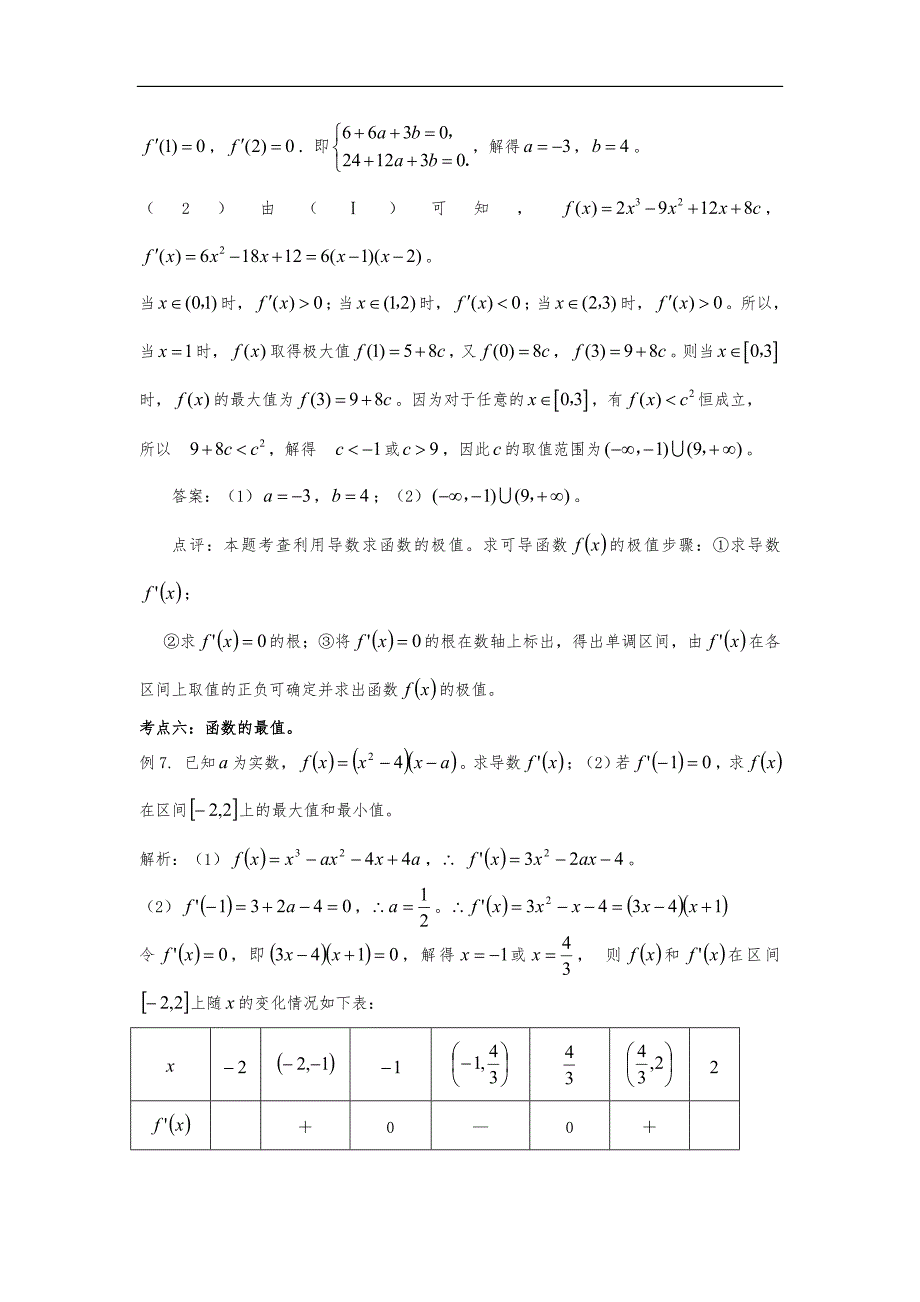 2020高中数学导数练习题_第3页