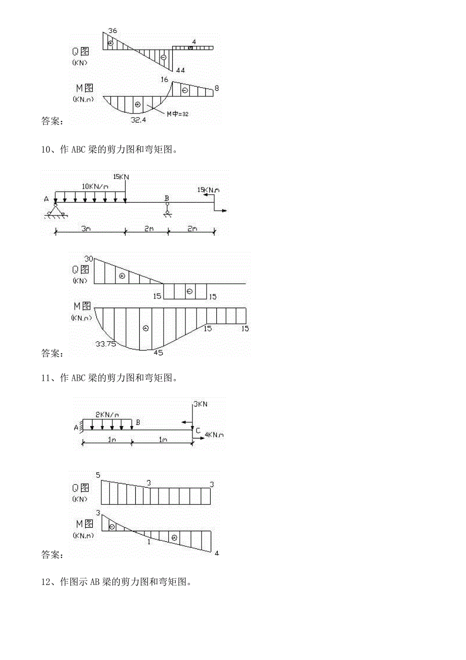 建筑力学 作图题--修订编选_第3页