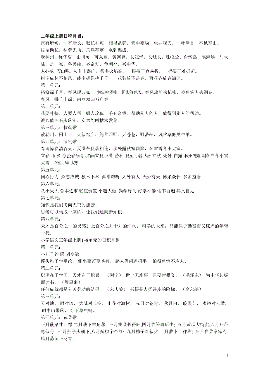 小学一年级到六年级的日积月累6611-修订编选_第1页