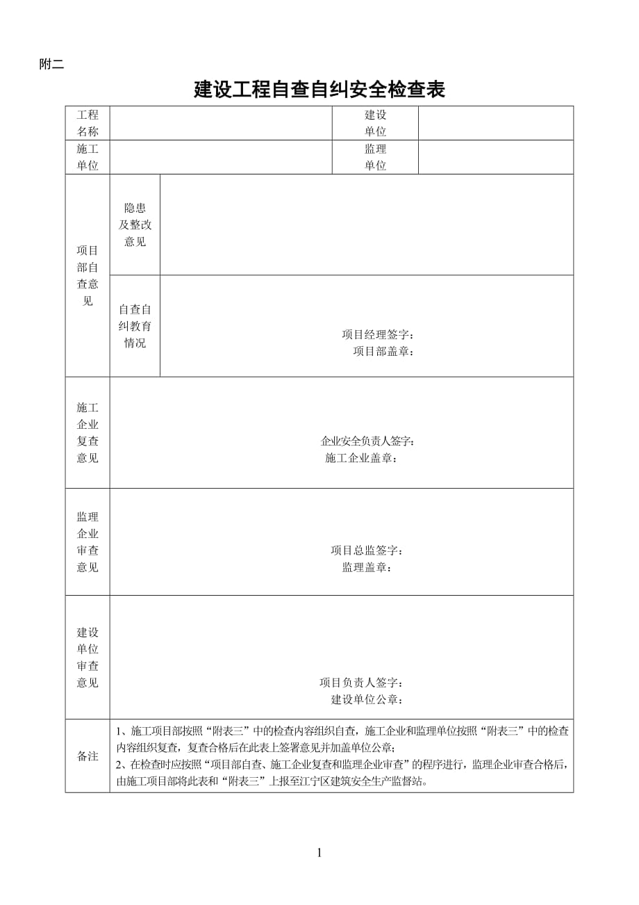 建筑工程自查自纠安全检查表--修订编选_第1页