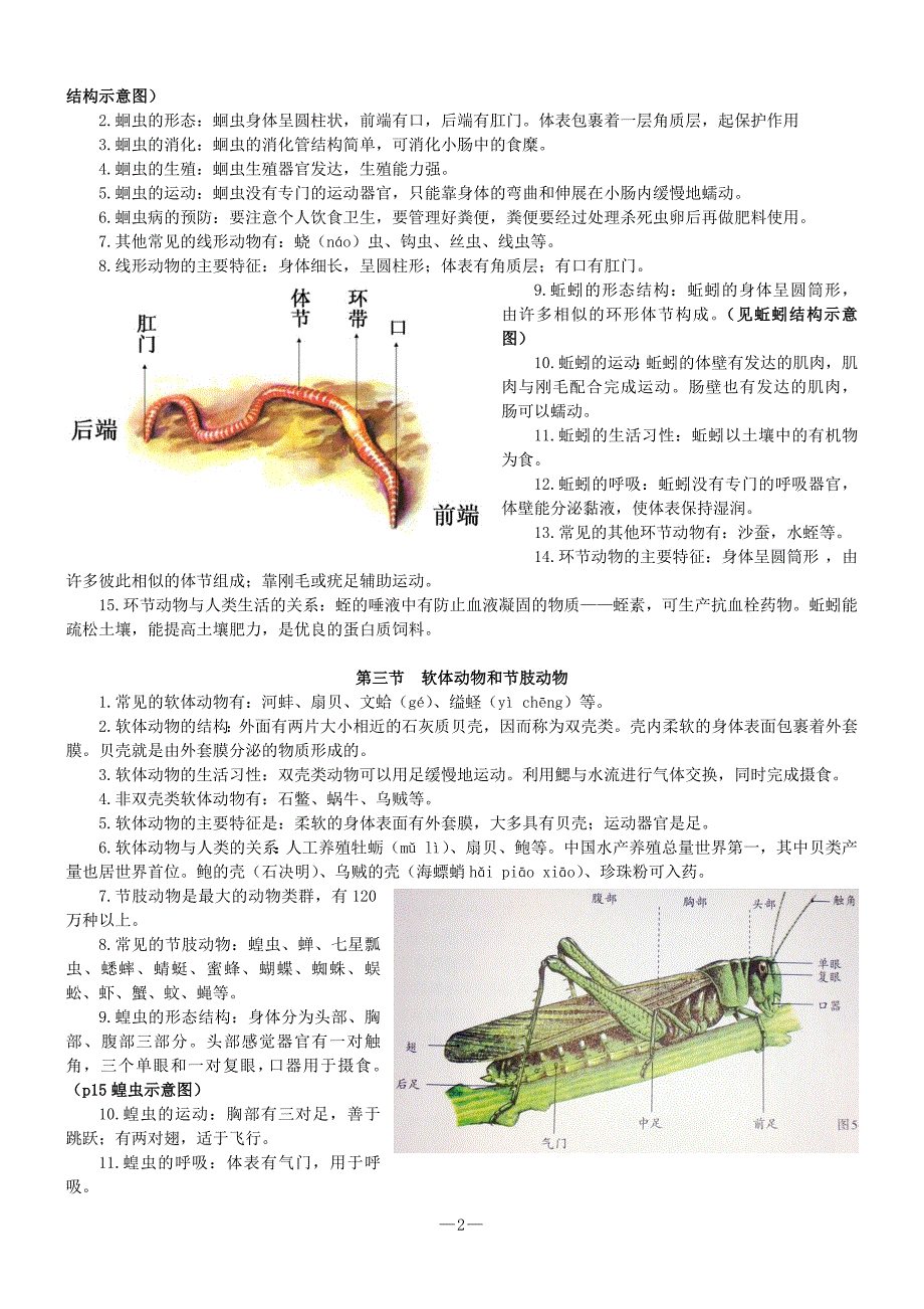 人教版八年级上册生物学知识点-修订编选_第2页