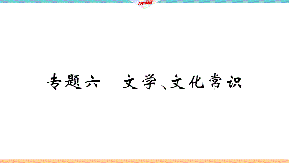 专题六　文学、文化常识_第1页