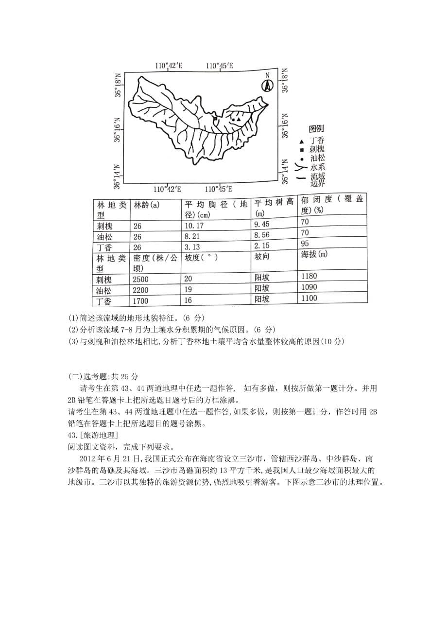 四川省绵阳市南山中学2021届高三地理9月月考试题[含答案]_第5页