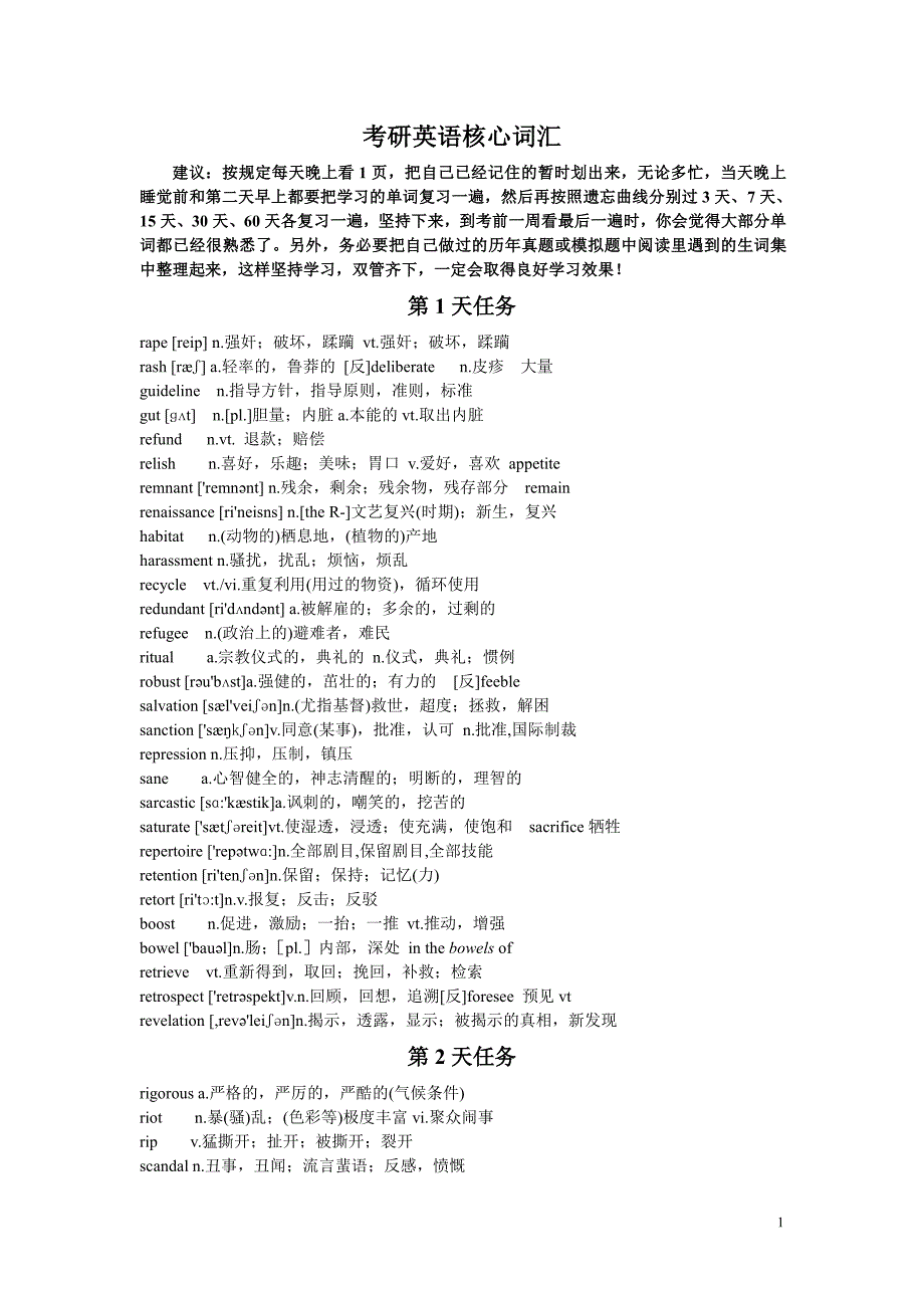 考研英语1500高频词汇-修订编选_第1页