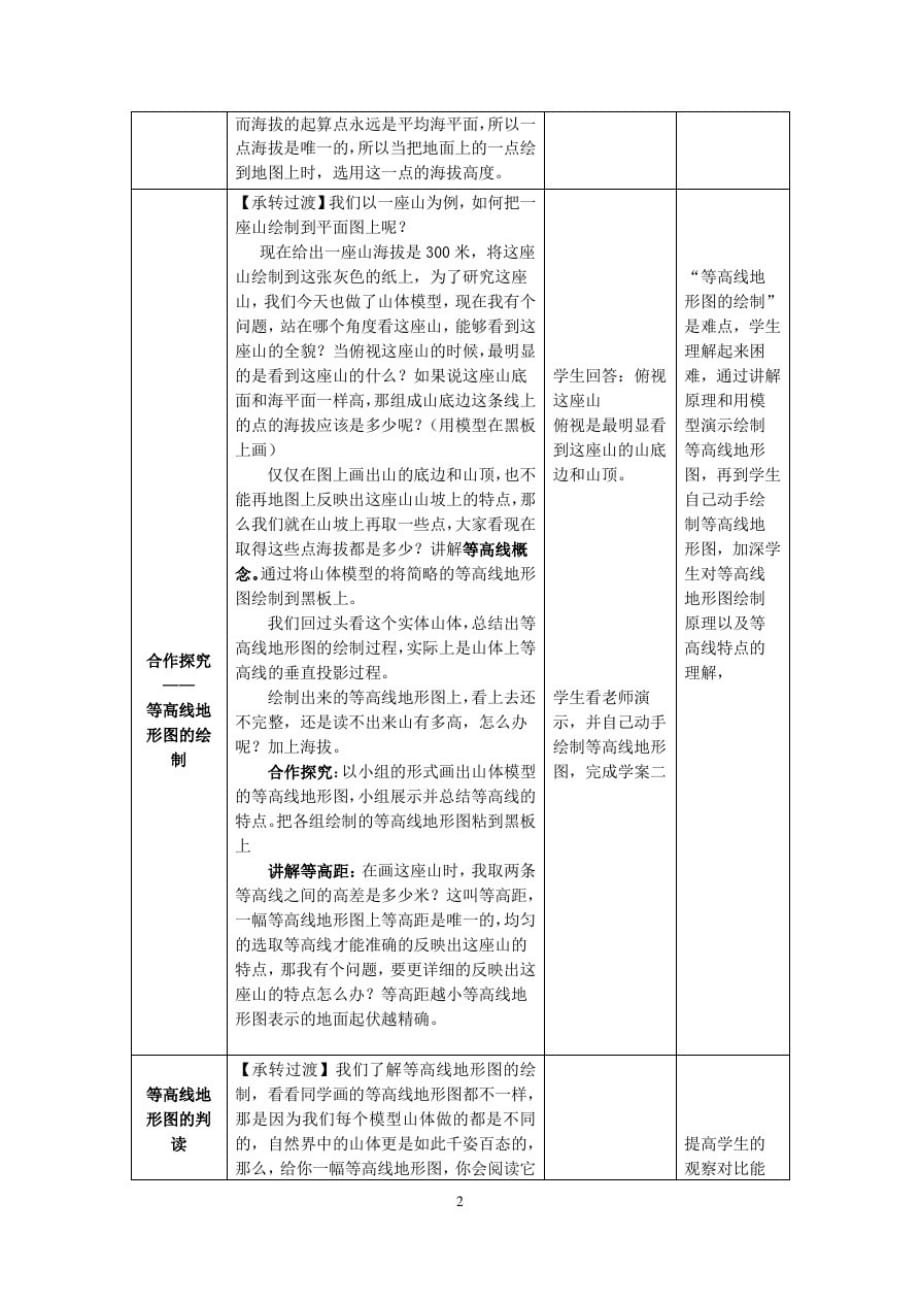 中图版(北京)七年级上册地理教案1.3地形图的判读_第2页