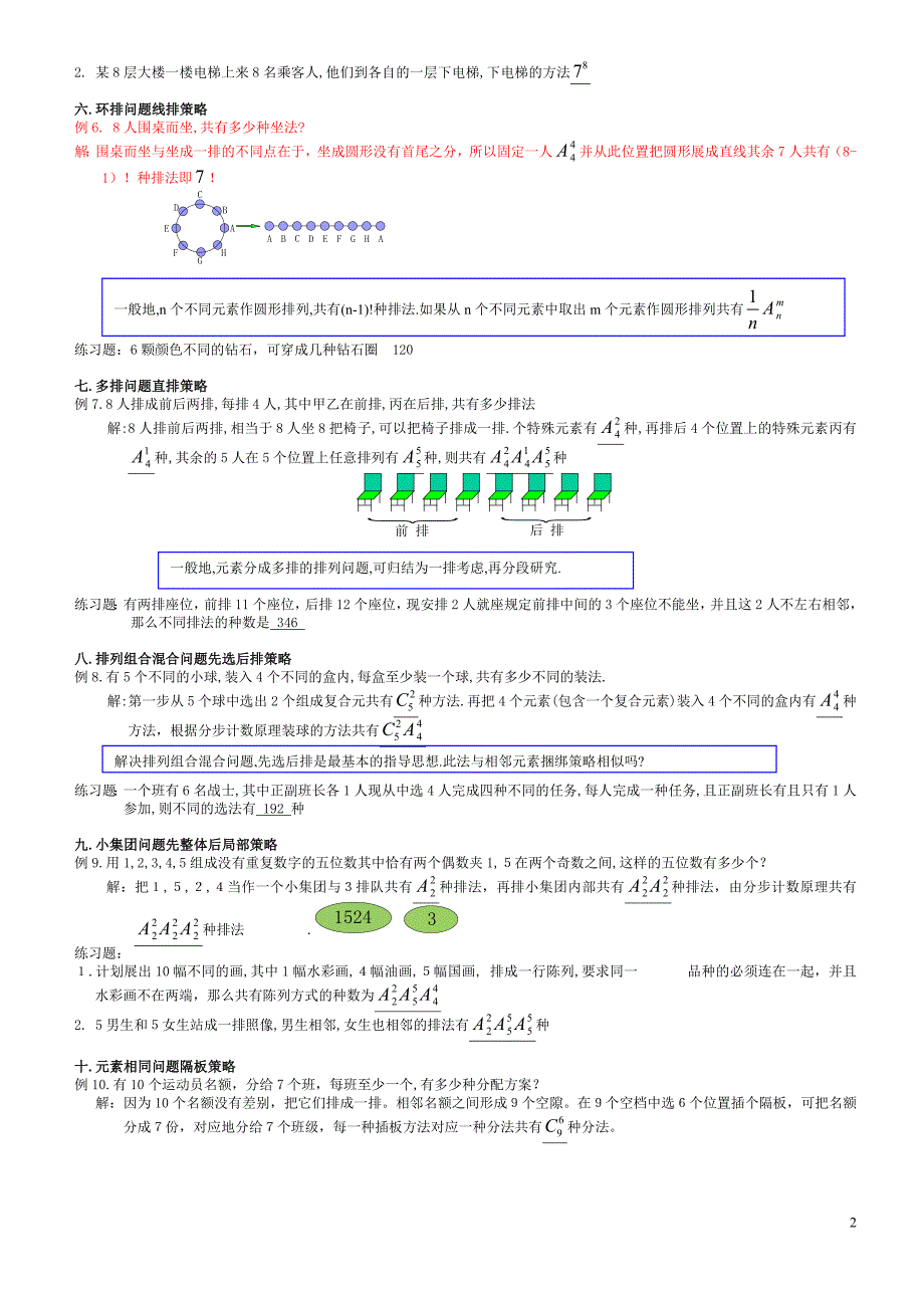 高中数学排列组合经典题型全面总结版-修订编选_第2页