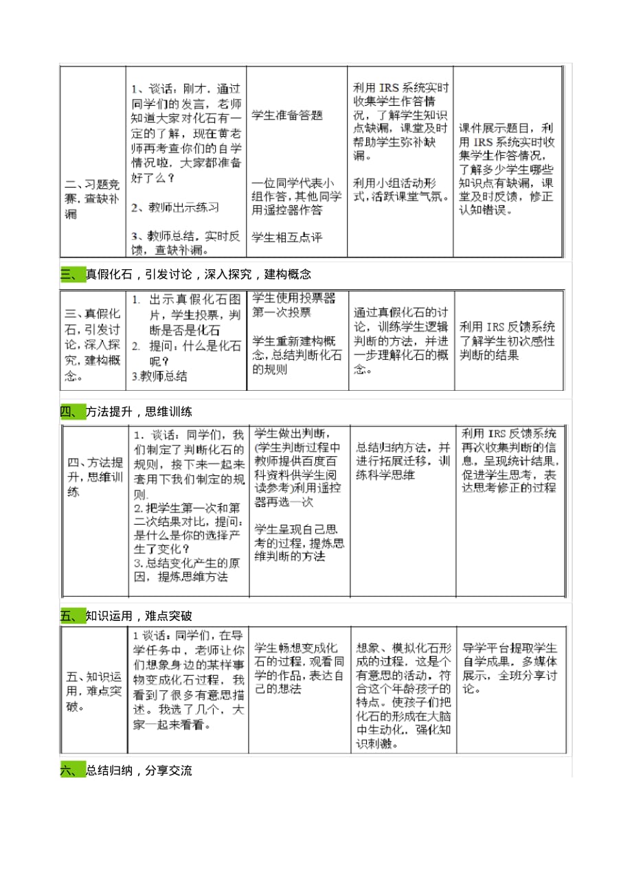 苏教版小学科学六年级下册《第三单元：2.化石告诉我们什么》教学设计2_第2页