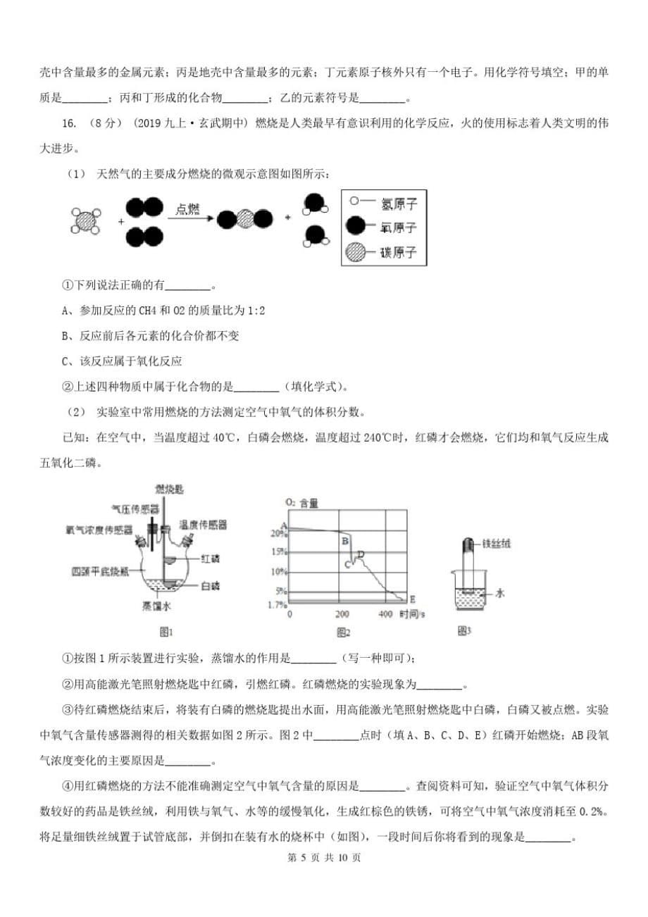 广东省湛江市八年级上学期化学期中考试试卷-_第5页