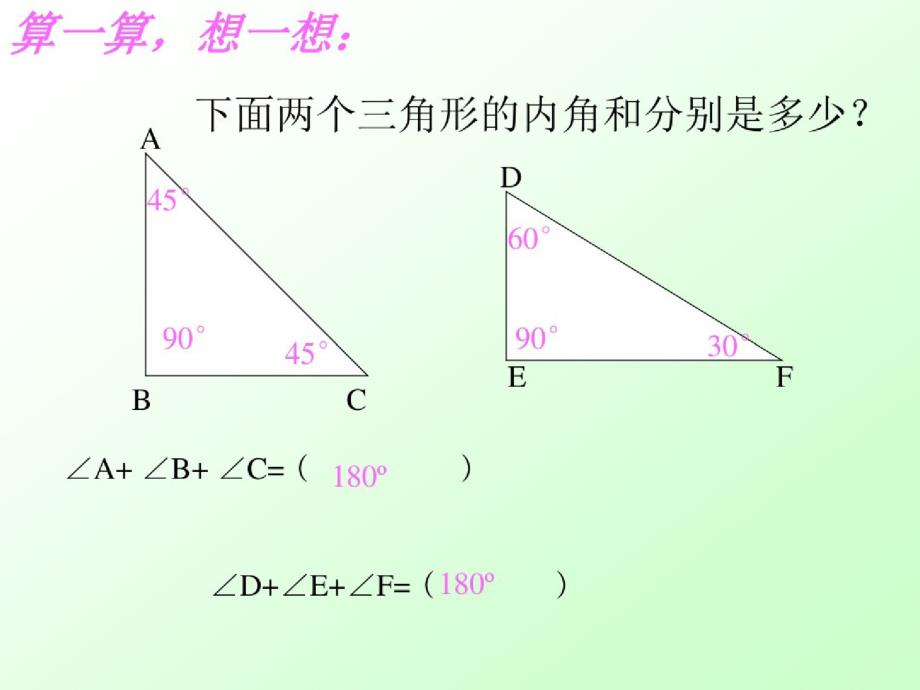 人教2011版小学数学四年级《三角形内角和教学设计》._第3页