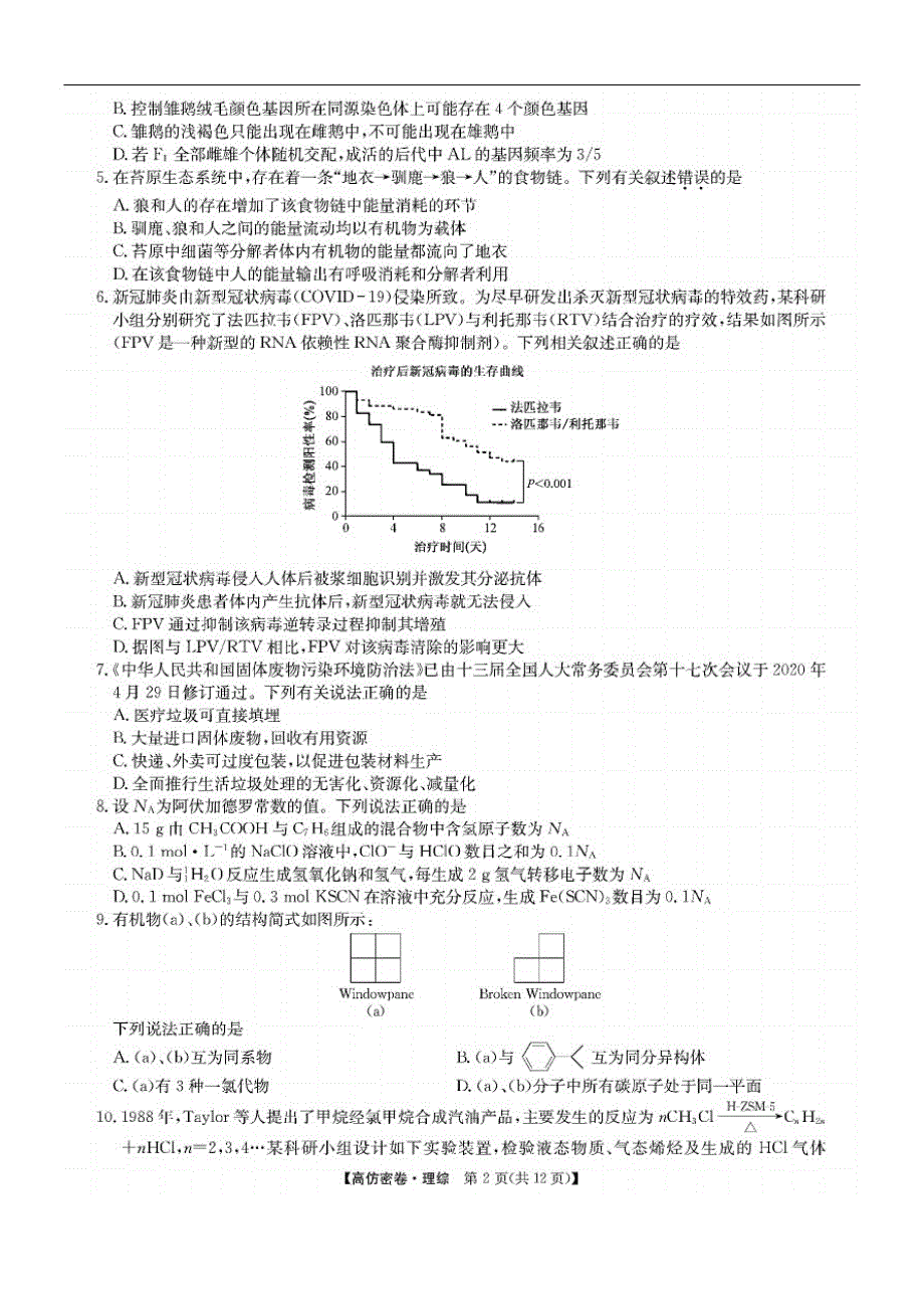 {精品}2020年高考_理科综合模拟试卷(含答案和解析)_第2页