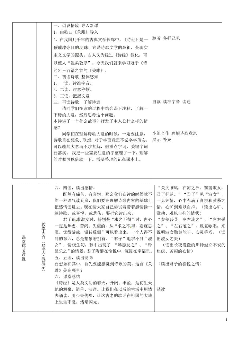 八年级语文下册第三单元《诗经》二首(时)教学案新人教版_第2页