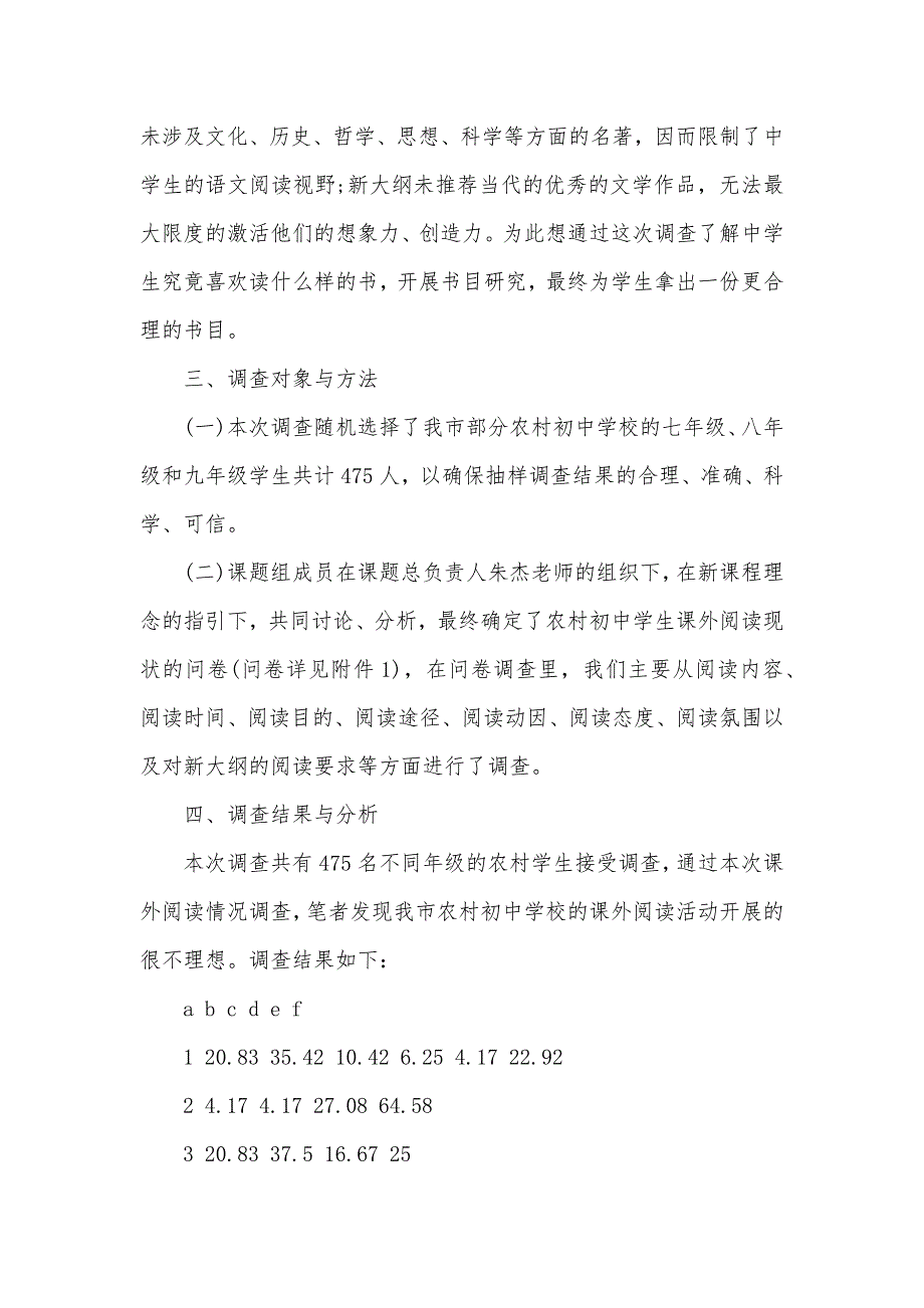 关于农村初中生课外阅读现状的调查报告（可编辑）_第2页