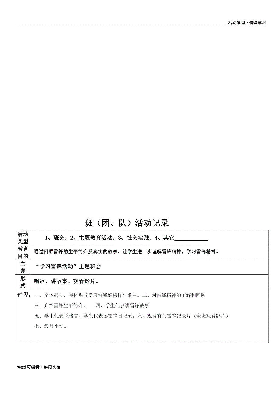 班(团、队)活动记录[汇编]_第2页