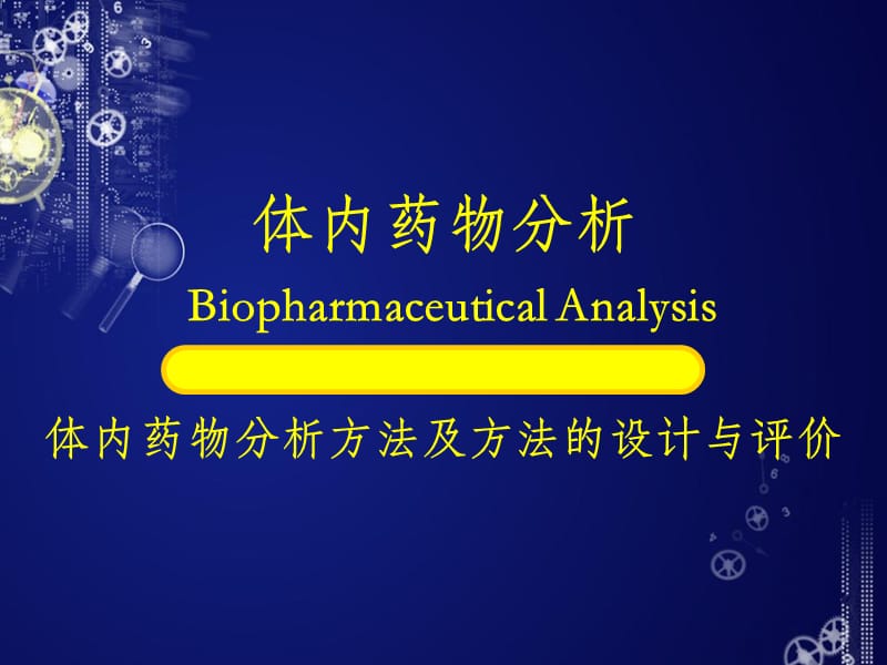 体内药物分析方法及方法的设计与评价参考PPT_第1页