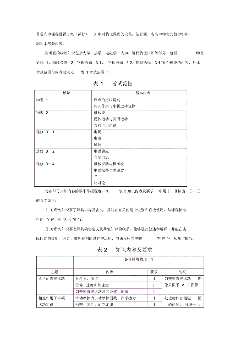 {精品}2013年普通高等学校全国统一考试(四川卷)物理考试大纲word_第3页