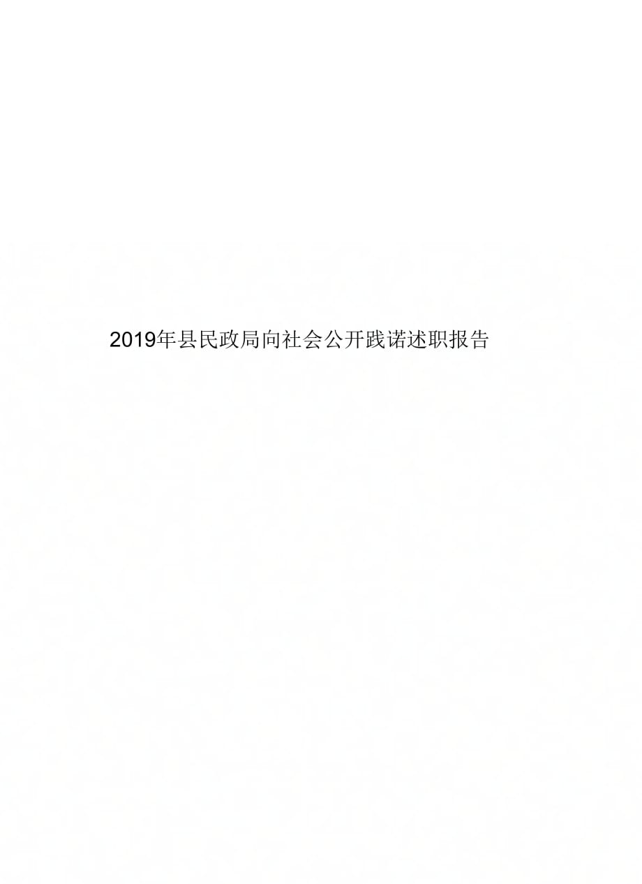 2019年县民政局向社会公开践诺述职报告_第1页