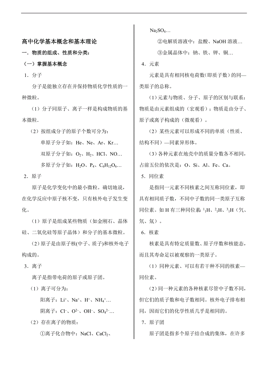 最新最全高中化学知识总结 教案_第1页