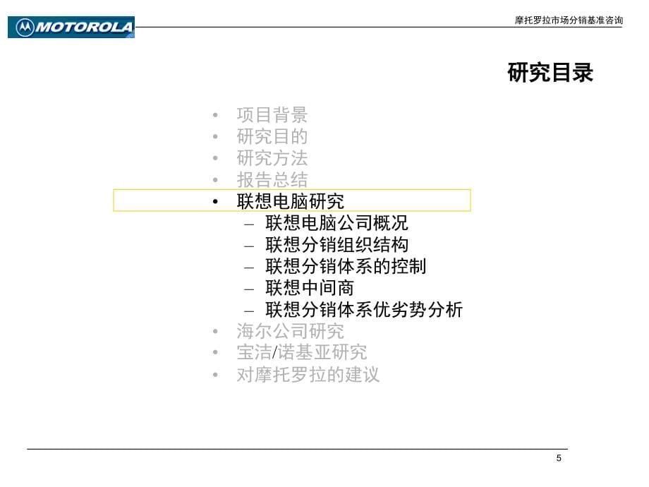 Motorola市场分销战略基准咨询报告_第5页