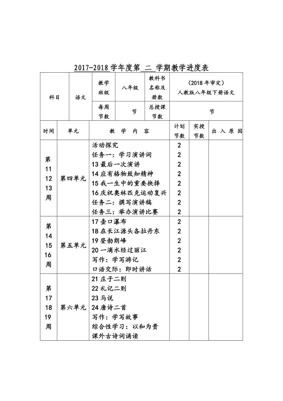 初中语文 八年级下册 全册教学设计_第3页