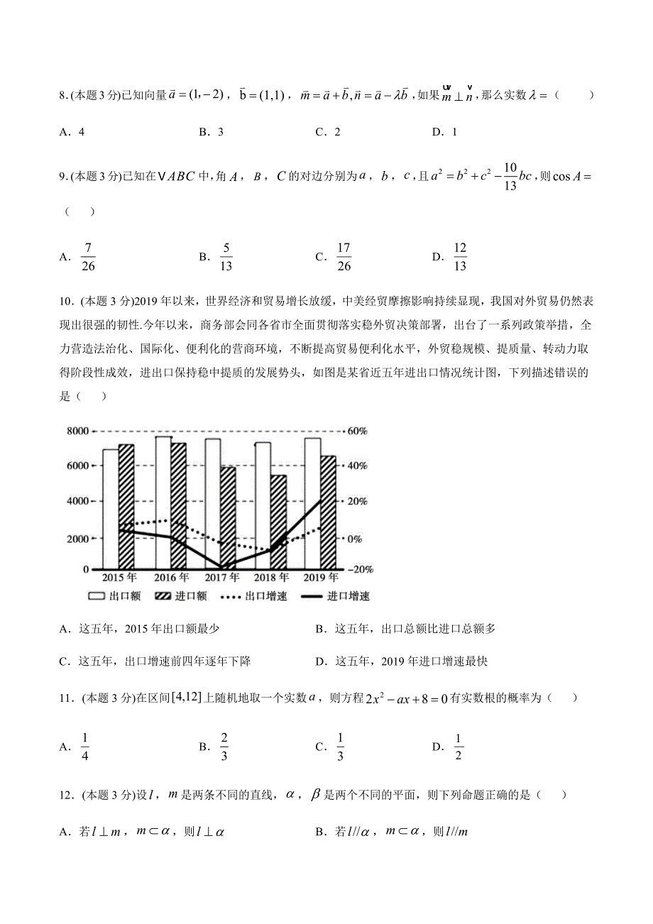 2020年冬季山东省学业水平考试模拟卷1（解析word版）_第2页