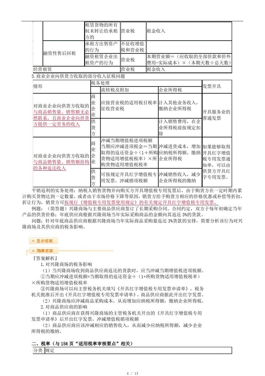 注册税务师考试大纲货物和劳务税纳税申报和纳税审核[参照]_第4页