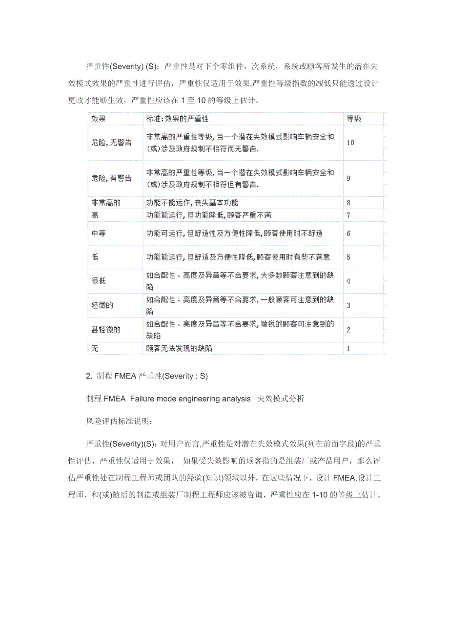 157编号FMEA失效模式及后果分析的评分标准_第2页