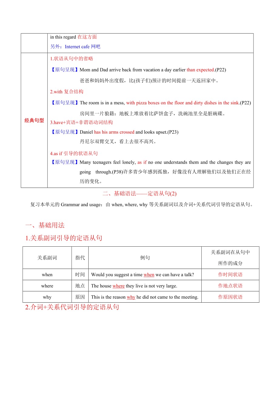 2021届英语新高考一轮复习资料1.2 Growing pains（晨读任务）_第3页